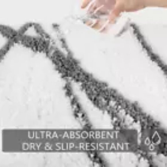 Tititex Bathroom New Luxury Bath Mat White & Gray 24" x 36 " (Rectangular) - Picture 7 of 16